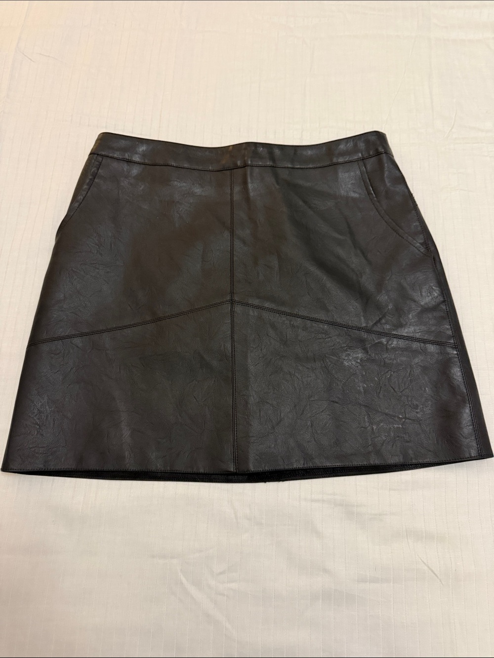 New Altar'd State Black Faux Leather Mini Skirt